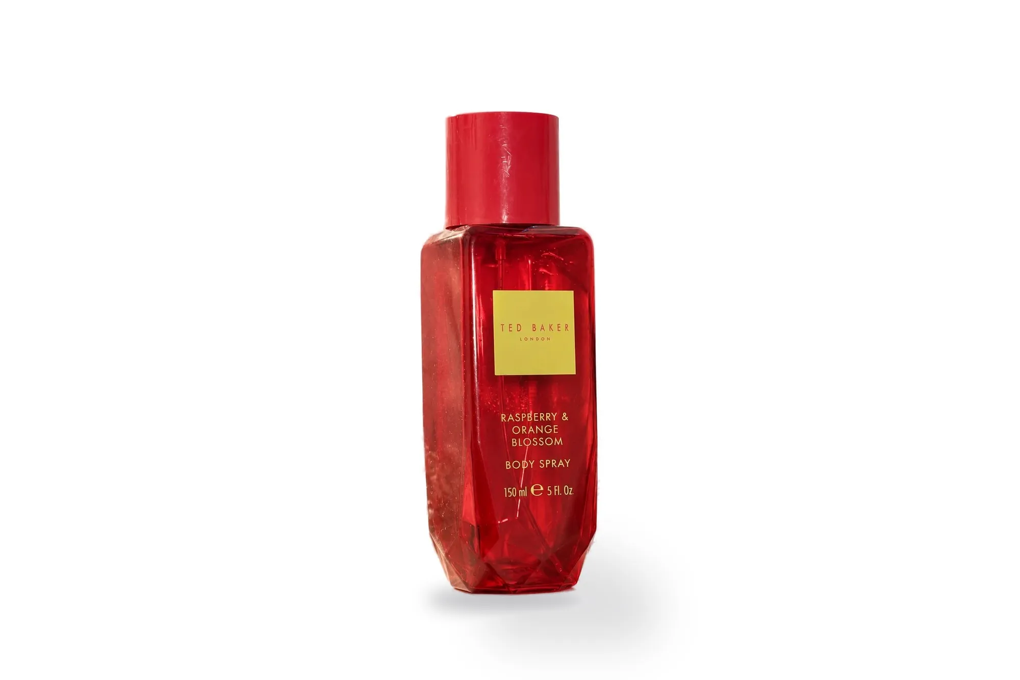 Ted Baker Raspberry and Orange Blossom Body Spray bottle on a white background