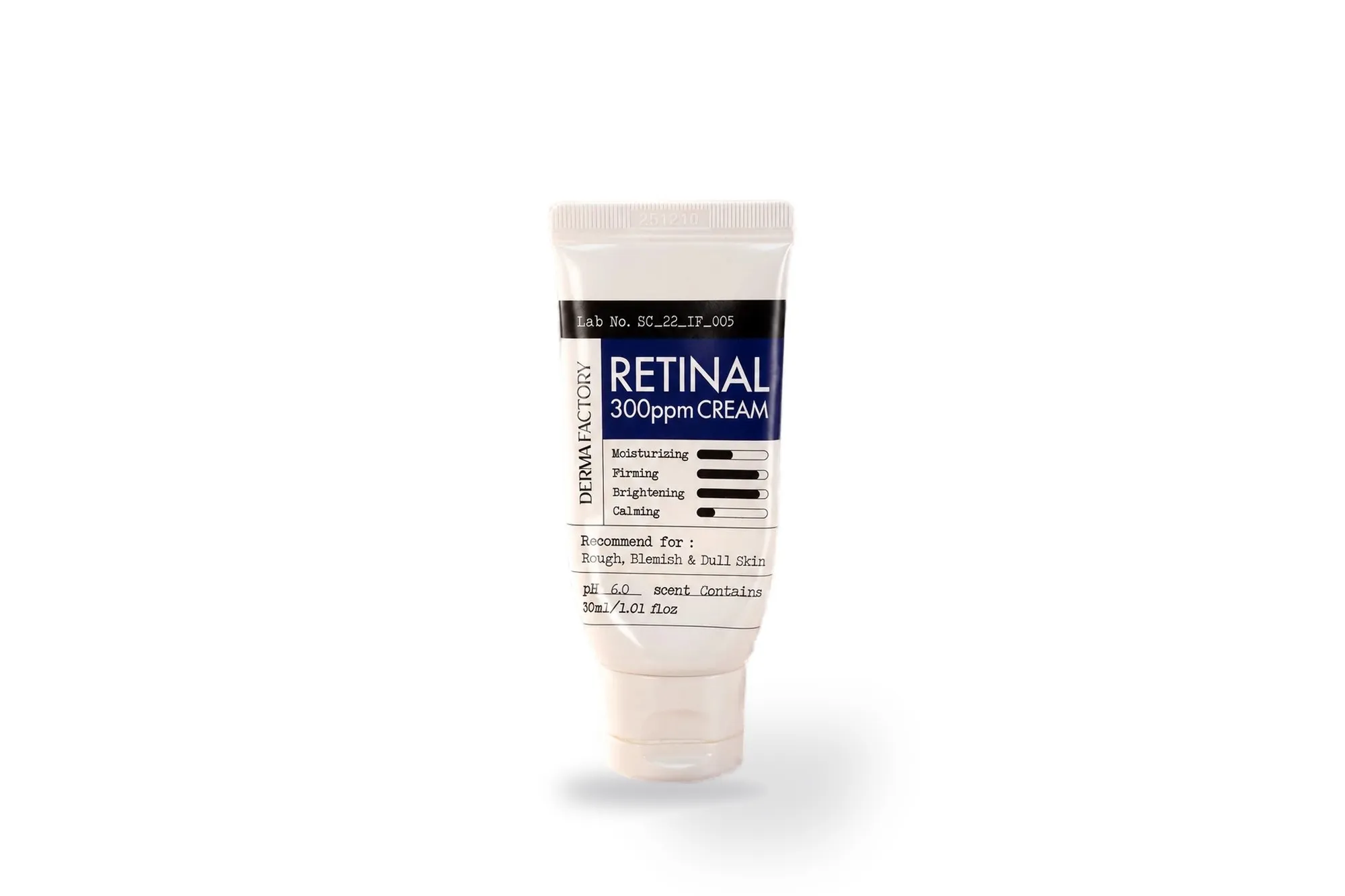 Derma Factory Retinal 300ppm Cream tube on a white background