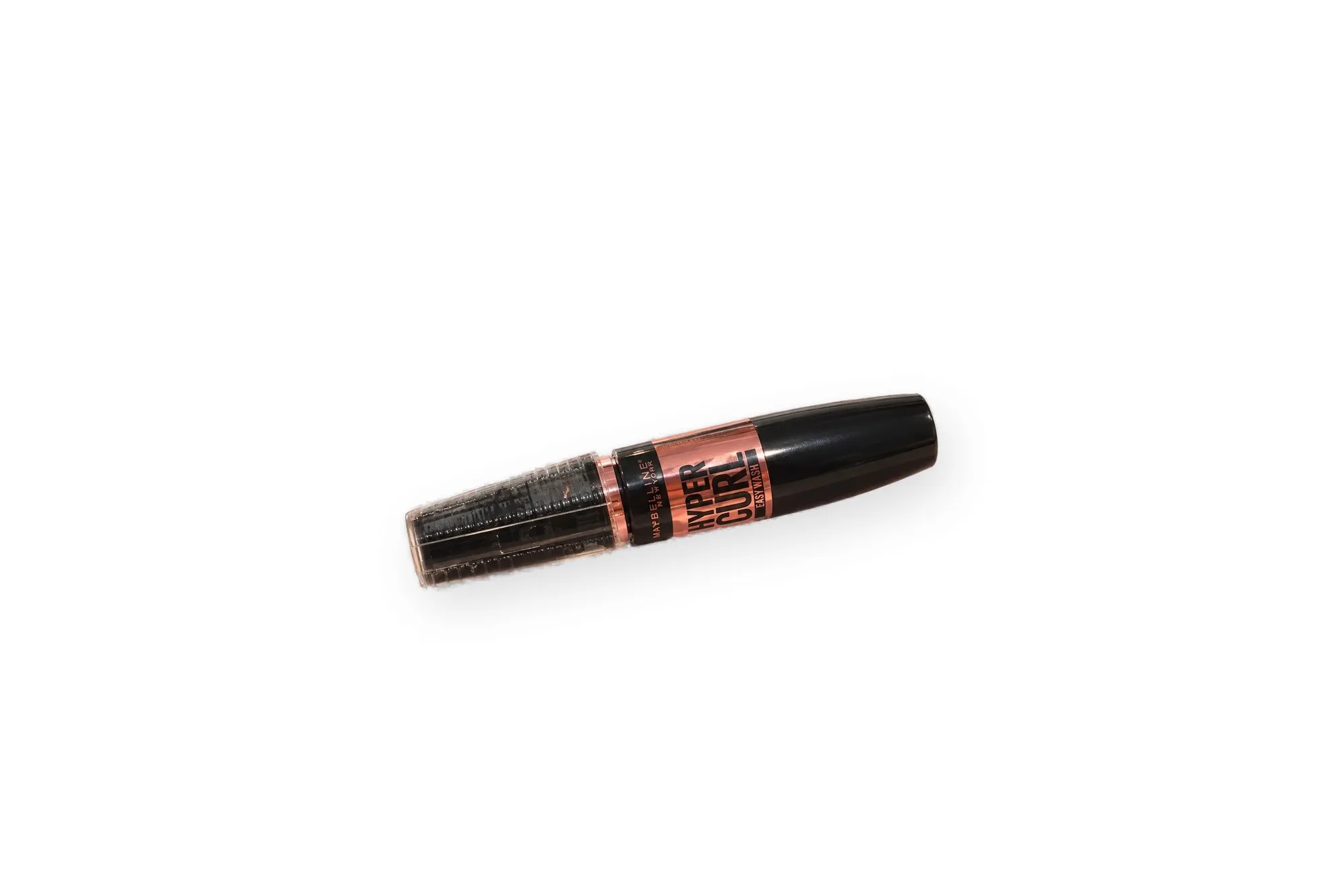 Maybelline Hypercurl Easy Wash mascara lying on a white background